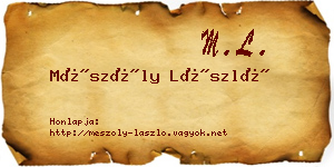Mészöly László névjegykártya